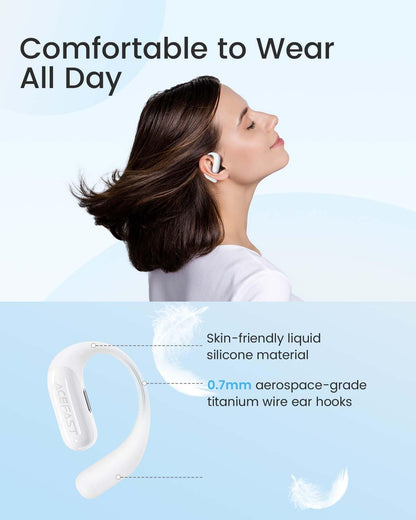 Acefast AceFit Air Open Ear Headphones, Wireless Earbuds with Rich Bass, Bluetooth 5.4 Sports Headphones with Charging Case, 32H Playtime Earbuds IP54 Waterproof for Running, Cycling, Walking, Workout