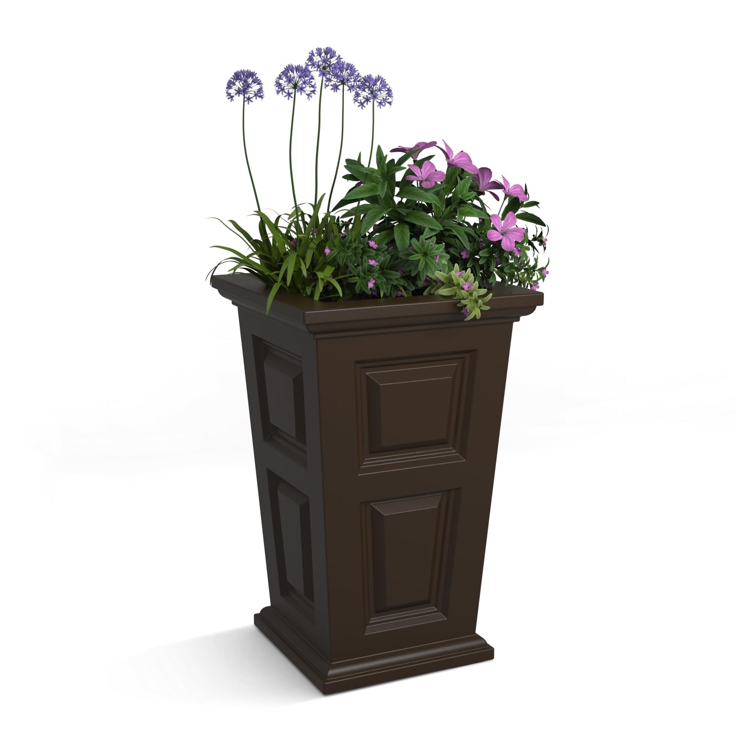 Mayne Wyndham 24-Inch Tall Planter – Self-Watering, Weather-Resistant Planter for Flowers – Durable Indoor/Outdoor Design for Patio, Porch, or Entryway