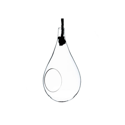 WGV Hanging Planter Terrarium, Width 5", Height 9.5", DIY Clear Glass Succulents Air Teardrop Floral Container (Including Rope), Candle Holder Vase for Outdoor Indoor Decor, 1 Piece