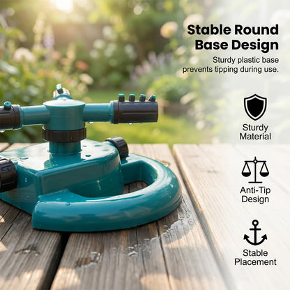 360° Rotating Garden Sprinkler, 2026 New Adjustable Yard Sprinkler for Backyard Grass Care, Durable Water Sprinkler for Water Play Outdoor Pets Water Fun (Yellow)