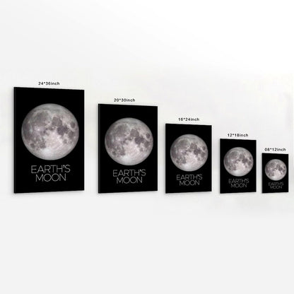 Solar System Planets Canvas Wall Art - Moon Planet Space Poster for Kids Room Bedroom Classroom, STEM Educational Astronomy Decor, Science Gift for Boys Girls, 16x24 Inch Framed