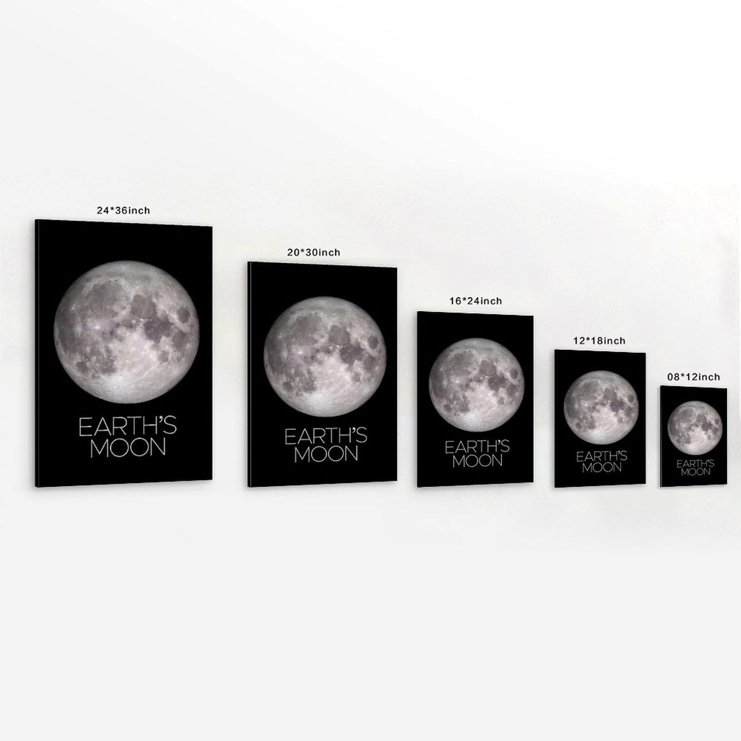 Solar System Planets Canvas Wall Art - Moon Planet Space Poster for Kids Room Bedroom Classroom, STEM Educational Astronomy Decor, Science Gift for Boys Girls, 12x18 Inch Framed
