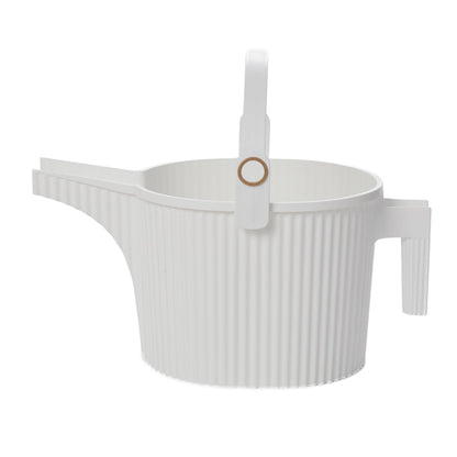 Hachiman Large Watering Can - 5 L Plant Watering Can with Widened Spout for Indoor and Outdoor Plants - Hands-Free Filling - 15" × 7.2" - White