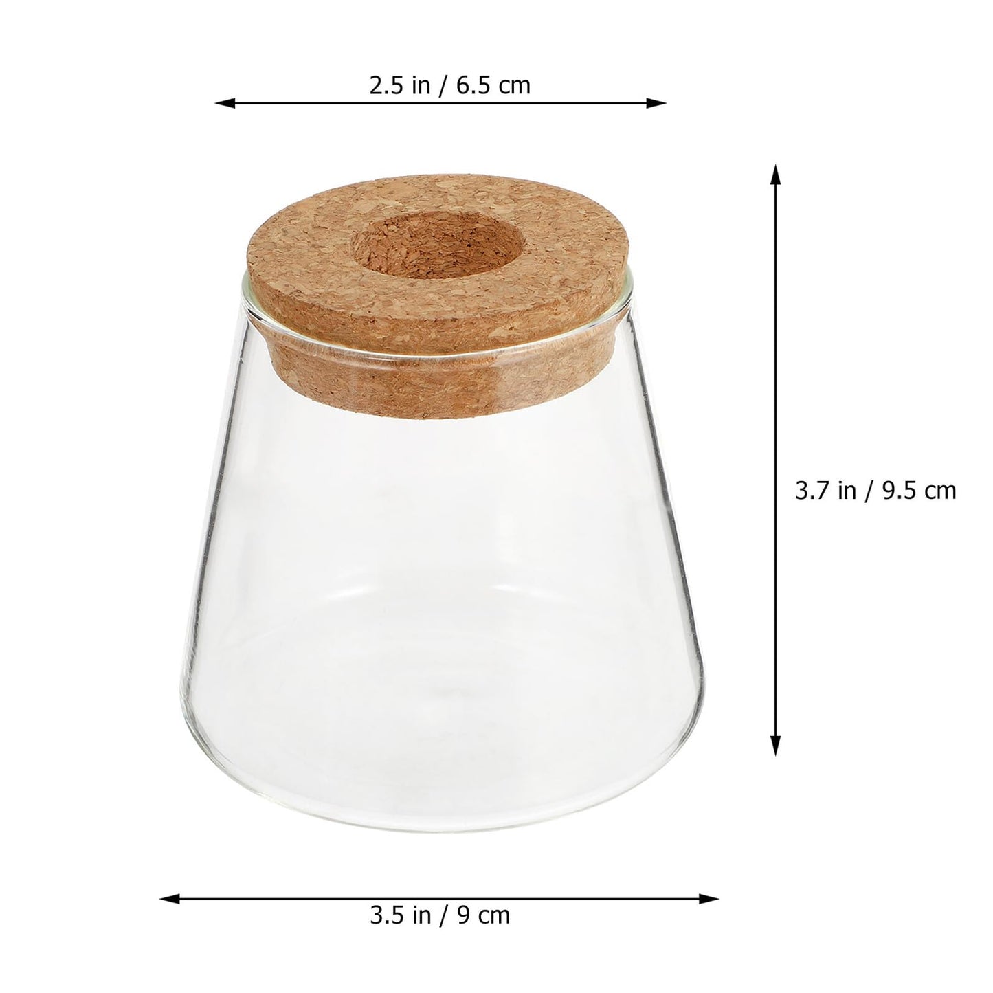 Uonlytech 2pcs Glass Hydroponic Plant Vase Set, 6.5cm Mouth Diameter Glass Planter Pots for Indoor Garden, Office Desk Terrarium, Hydroponics Growing Jar for Home Décor