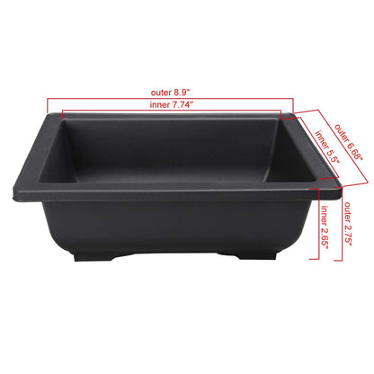 HYDDNice 8Pcs 8.9" Large Plastic Bonsai Training Pots Flower Plant Retro Style Square Nursery Pots