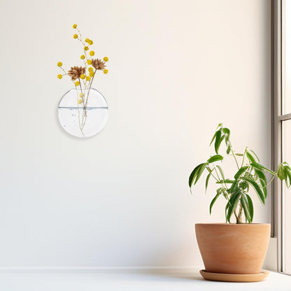 Toyvian Wall Mounted Glass Plant Pot and Hanging Glass Terrarium, Hydroponic Flower Vase for Indoor Plants, Balcony Decor, 2pcs Set