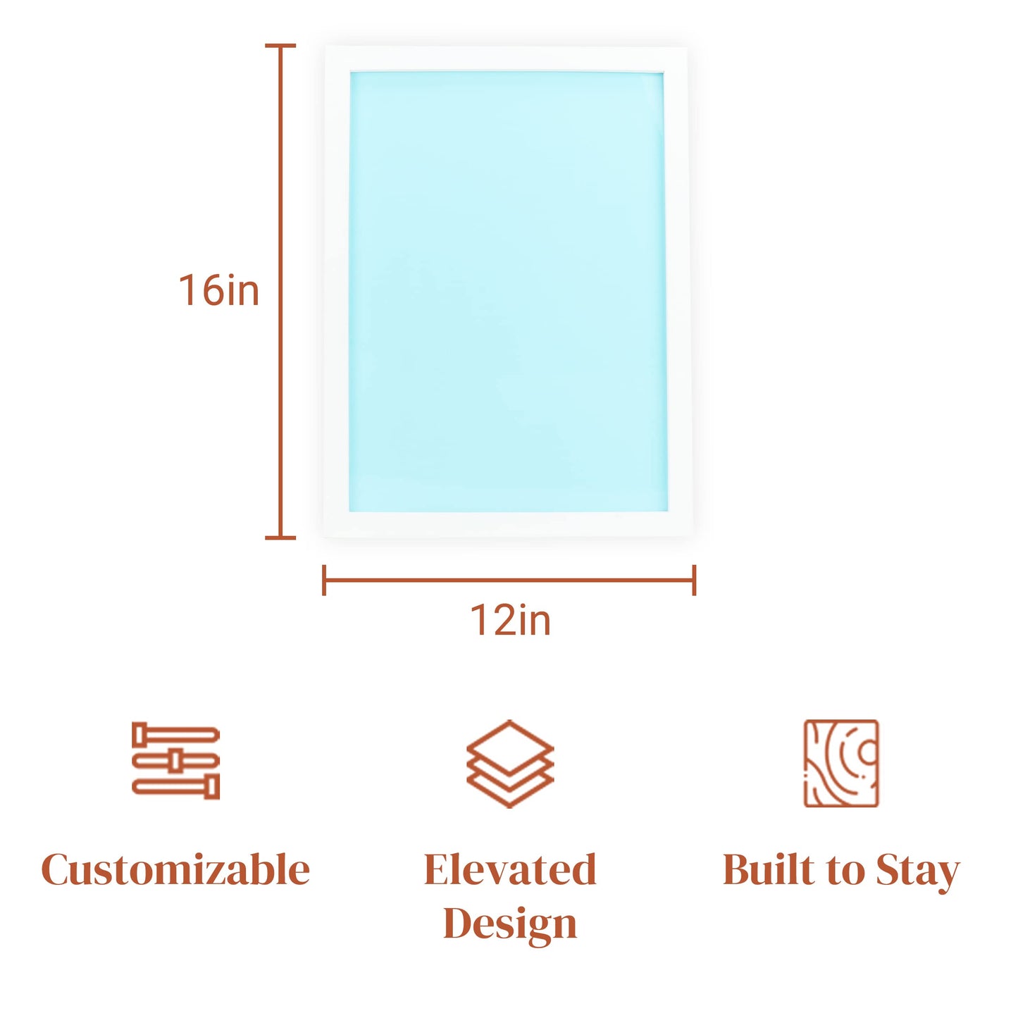 Stiles 16"x12" Magnetic Letter Board Sign - Changeable Magnet Message Board for Menu Boards, Milestones, Home Decor, Office & Baby Announcements - No Letters Included, Blue