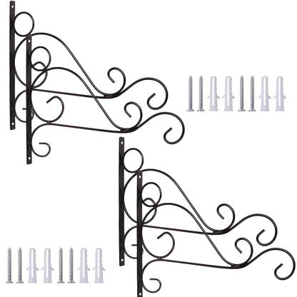Orgrimmar Hanging Plant Bracket 4 Packs Metal Wall Plant Hangers with Iron Screws Decorative Hook for Bird Feeders, Lanterns, Wind Chimes, Planters, Flower Pot, Outdoor Indoor Decor