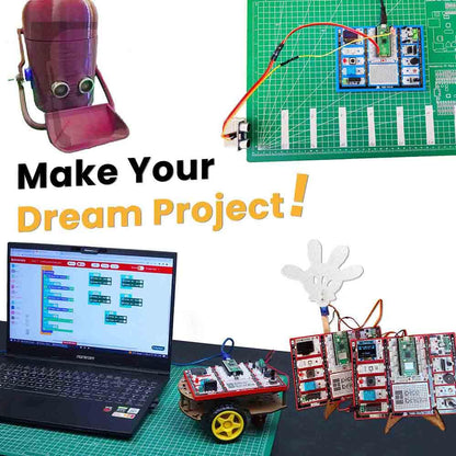 PicoBricks Raspberry Pi Pico W Starter Kit with 12 Detachable Sensors and Extensive Learning Guide, DIY Coding Kit, Raspberry Pi for Kids
