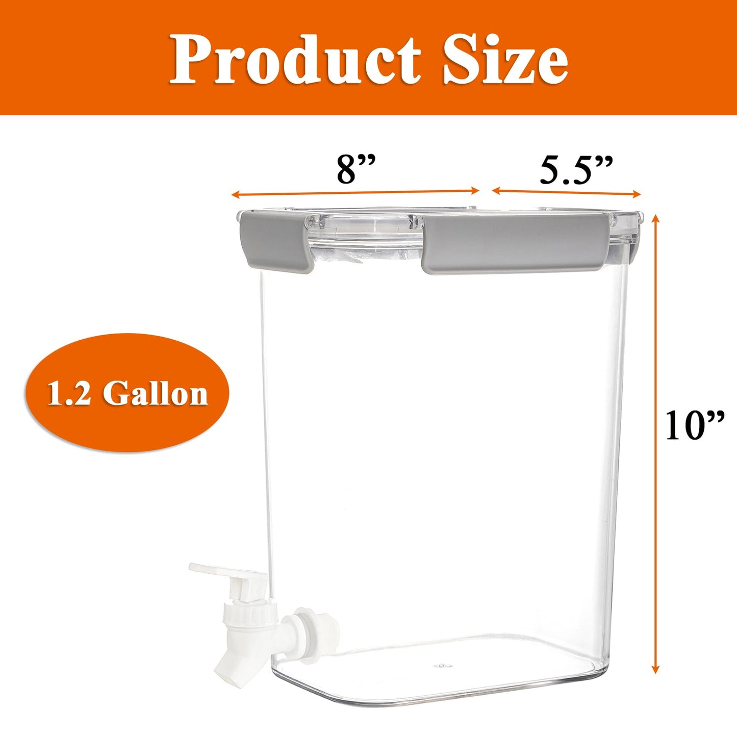 Elsjoy 1.2 Gallon Plastic Drink Dispenser with Spigot, Cold Beverage Dispenser Fridge Drink Container for Iced Tea, Lemonade, Coffee
