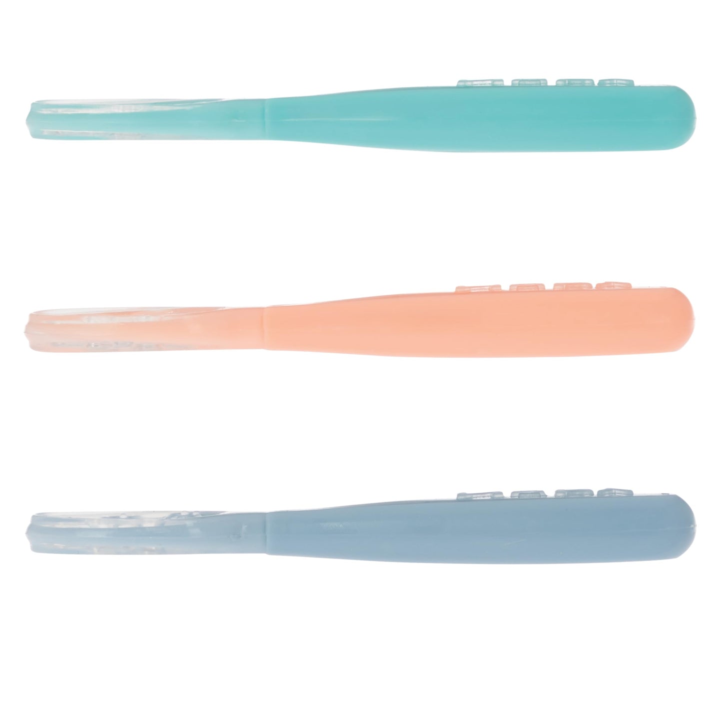 Nuby 3-Stage Baby's First Spoons Set - 3 Pack - 6+ Months - Baby Spoons with Easy Grip Handle - Pastels