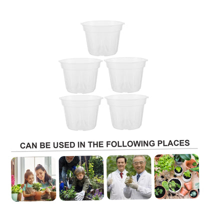 GANAZONO Plant Pots Indoor Orchid Pot Orchid 5 Sets s with Holes and Saucers, Clear Plastic Plant Indoor 6 Inch 6 Inch