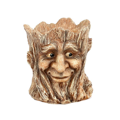 Youfui Funny Planter Head Face Plant Pot with Drainage Hole Resin Succulent Plant Holder Pencil Holder Desk Organizer Office Garden Gift (Smile Face)