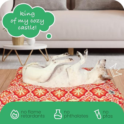 Molly Mutt Small Dog Bed Cover - Papillon Print - Measures 22”x27”x5’’ - 100% Cotton - Durable - Breathable - Sustainable - Machine Washable Dog Bed Cover
