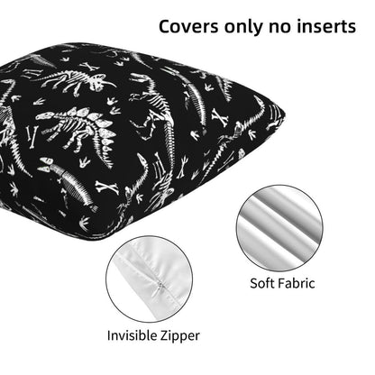 famliihw Dinosaur Throw Pillow Covers Soft Square Cushion Pillowcase Set of 2 for Sofa Couch Home Decor 18 X 18 in
