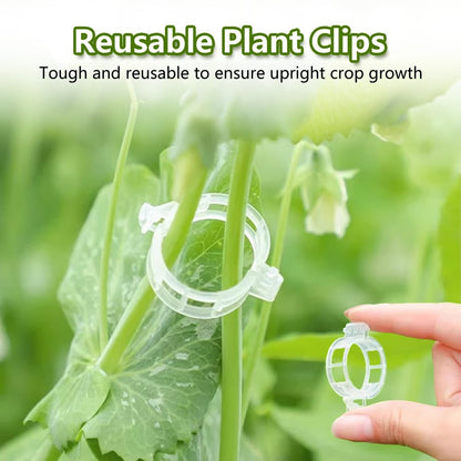 Dovciua 100PCS Plant Support Clips, Plastic Clips for Securing Plants, Plant Fixing Clips for Tomato Vine, Reusable Garden Clips for Climbing Plants, Grape, Vegetable Stems (200, Green)