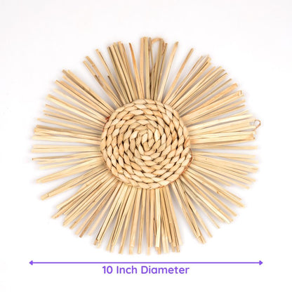 Craft County Hanging Wicker Wall Decoration – Add to Any Bedroom, Living, Sunroom – Available in Basket or Sun Pattern