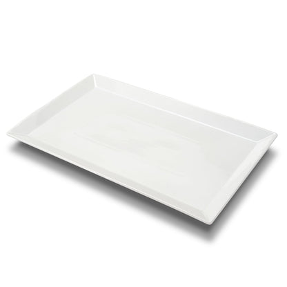 MIECOO Large Serving Platter, 18.5" x 11.5" White Serving Tray, Rectangular Porcelain Plate for Party, Wedding, Birthday, Entertaining, Food, Appetizer, Fruit, Sushi, Dessert