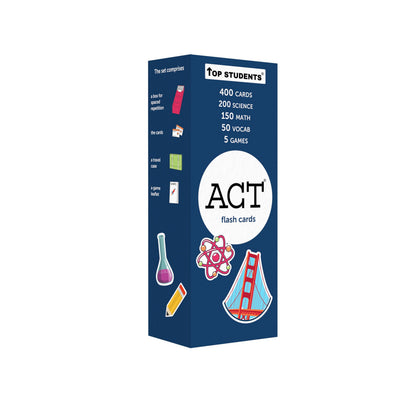 ACT Flash Cards 2026 | 400 ACT Math and Science Flash Cards | Vocab Cards | Prep Cards | Board Games | Test Prep Flashcards | ACT Study Kit for Classroom and Home