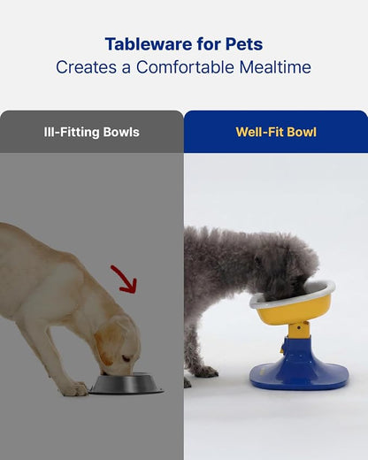 PETHROOM Well Fit Dog Bowl – Durable Ceramic Cat & Dog Food Bowl, Stable & Non-Slip, Easy to Clean, 6.2 × 6.2 × 2.0 in, Lavender