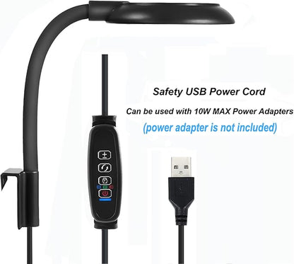 AQUANEAT Clip on Aquarium Light for up to 5 Gal Fish Tank, Auto On Off with Timer, Dimmable Small Fish Tank Light USB for Nano Tank (Large)