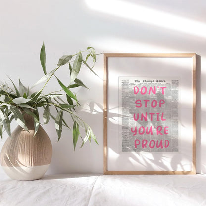Cute Office Decor - Motivational Poster for Women 8x10 - Inspiring Quotes for Women - Positive Inspiration Wall Decor for Woman - Bedroom Decoration - Encouraging Gifts - Boss lady Newspaper Wall Art