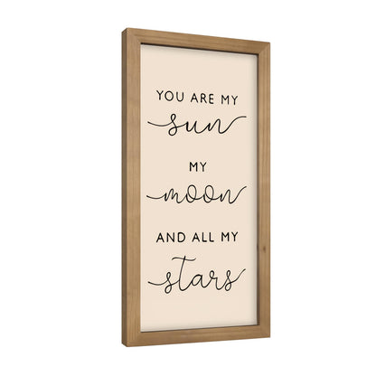 pechpell 11.8×5.9 In Nursery Wall Art, Wooden Sign Baby Room Wall Decor, You are My Sun Moon and Star Rustic Space Themed Kids Girl Boy Teen Room Bedroom Playroom Farmhouse Decorations for Home