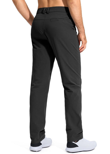 Pudolla Men's Golf Pants Mens Dress Slacks Pants Stretch Work Comfy Pants 32 Quick Dry Casual Trousers with Pockets(Black 36Wx32L)