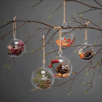 Ecosides Set of 100 Hanging Glass Orbs Hanging Glass Globe Terrariums Without 2 Side Hole for Candle Holder, TeaLight Holder Candlestick for Wedding Decor