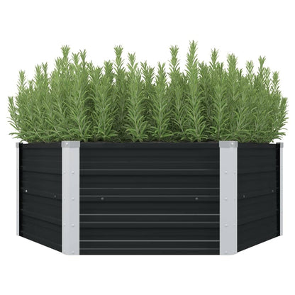 Logeirevo Outdoor Metal Raised Garden Bed for Vegetables, Flowers, Herbs, Galvanized Planter Raised Garden Boxes Outdoor, Anthracite 50.8"x50.8"x17.7" Galvanized Steel,-1204