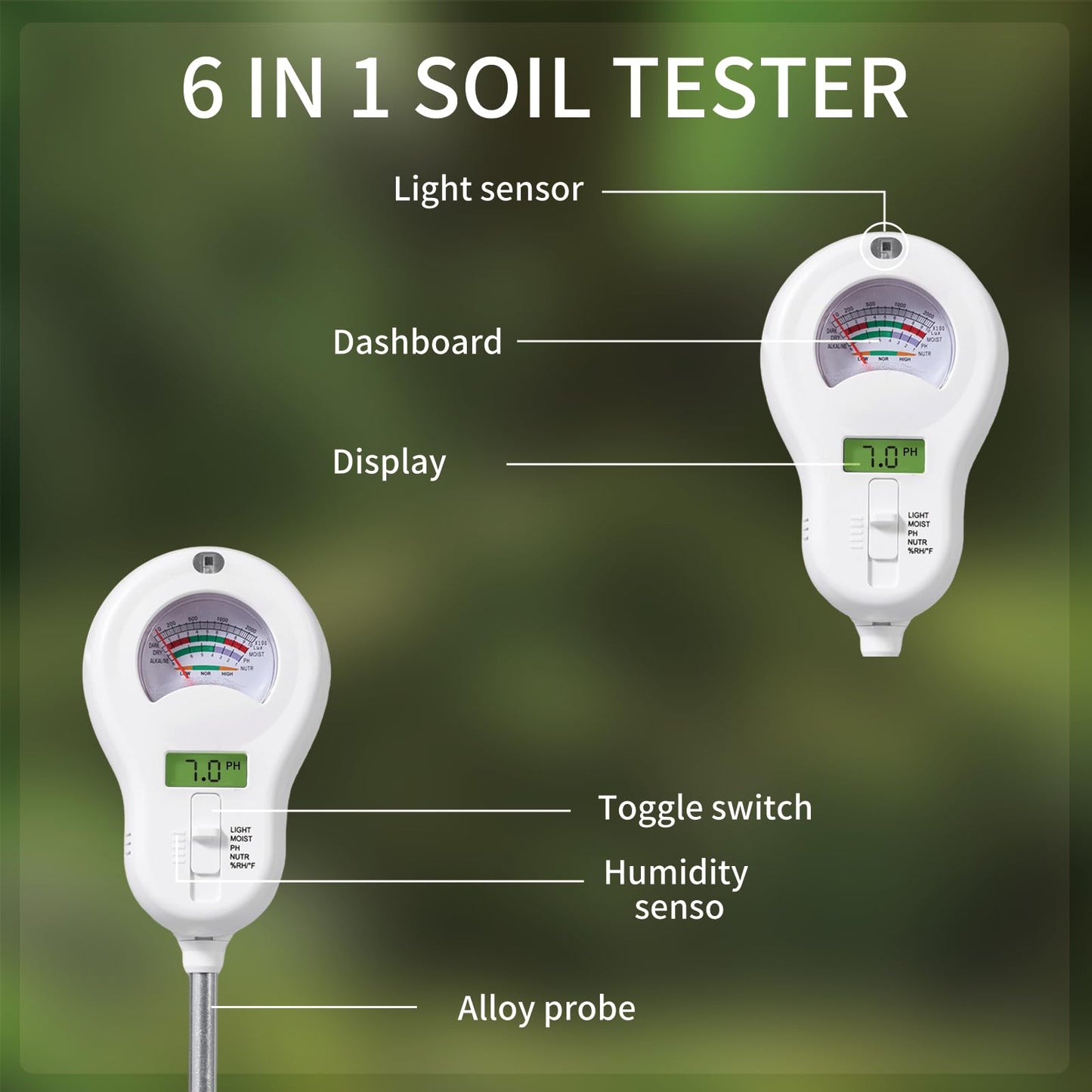 DXOKNQG Soil Moisture Meter, Plant Water Monitor, Hygrometer Sensor for Gardening, Farming, Indoor and Outdoor Plants (Basic Style + Two prode)