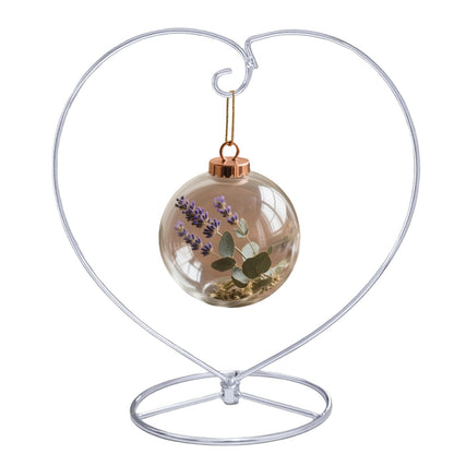 YY YEARCHY Ornament Display Stand for Hanging Glass Globe Ball, Air Plant Flower Holder (Silver, 9" x 8.8")