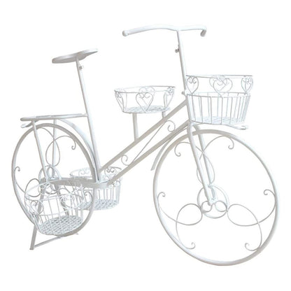 ntumLeap Wrought Iron Plant Stand Flower Pot Cart Holder with 4 Baskets - Outdoor Garden Plant Holder for Home Deck Garden Patio by Bicycle Holder Display Rack,D
