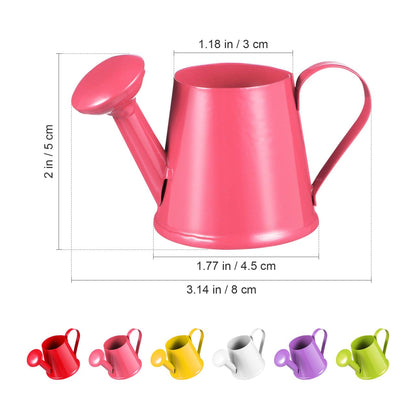 Kisangel Mini Watering can for Kids Metal Small Watering Kettle for Indoor Outdoor Plants Child Tin Toy Gardening Photo Prop 3.3X1.9X1.7 Inch