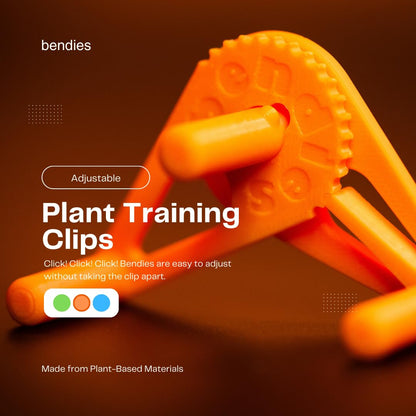 Bendies LST Plant Training Clips 50 Pack - v2.0 Adjustable Low Stress Support Clips for Stem Bending, Grow Tent, Plant Ties & Gardening Accessories