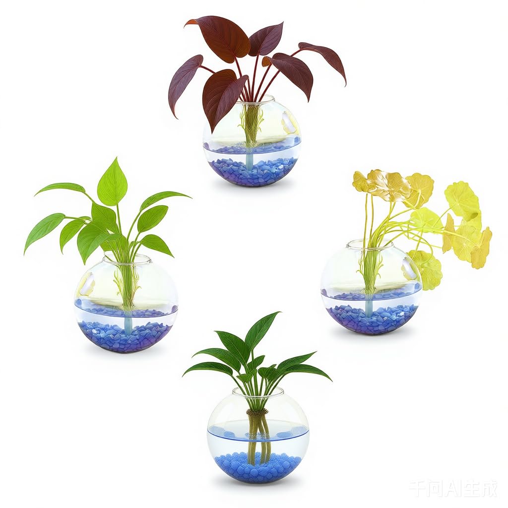 OQUQO 4 pcs Glass Wall Hanging Planter, Oval Terrarium Vase, Propagation Station for Hydroponics, Indoor Plants, Home Office Decor (Large)
