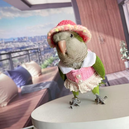 Common Hill Myna Bird Diaper Flight Suit - Pink Top Bird Clothes Cosplay Photo Prop for Parrots, Lovebirds, Parakeets, Cockatiels & Small Animals