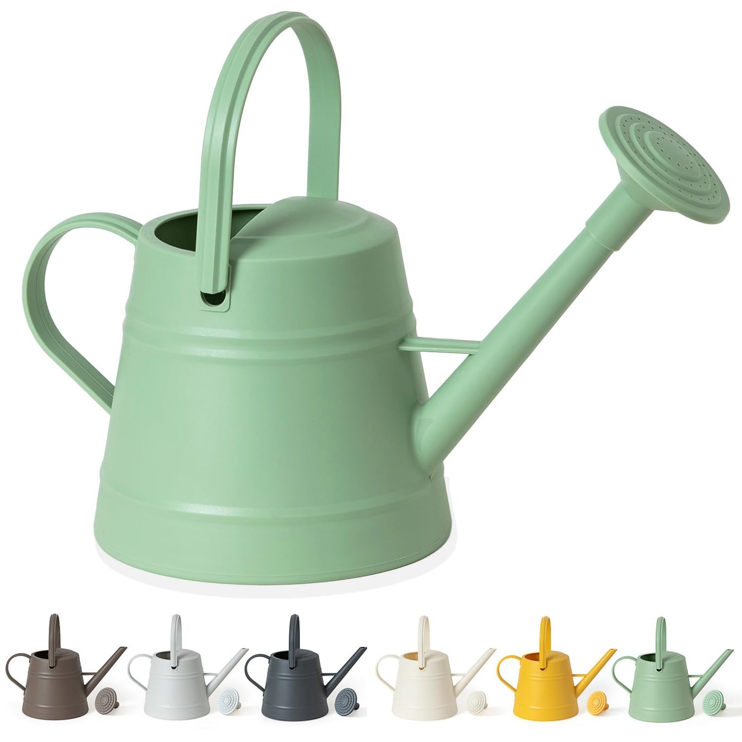 1 Gallon Watering Can for Plants, Watering Cans for Indoor&Outdoor Gardening, Water Can with Ergonomic Movable Handle (Green)