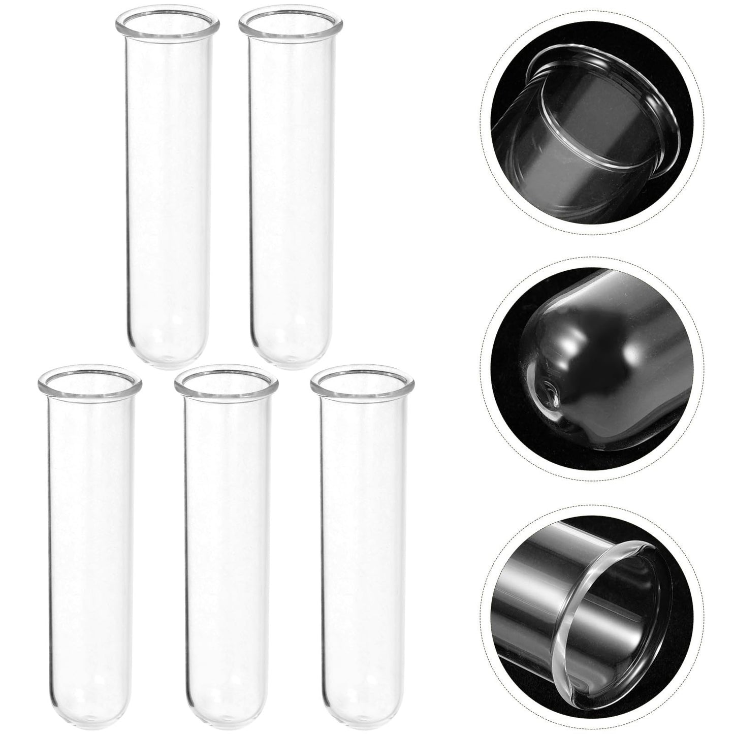 Zerodeko 5pcs Glass Test Tube Vases Set 2.5x3x11cm Floral Water Tubes Hydroponic Propagation Station for Small Plant Terrariums and Home Décor