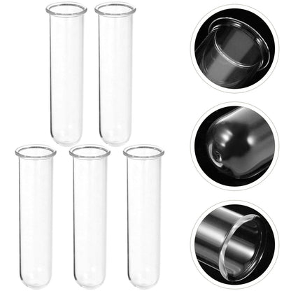 Zerodeko 5pcs Glass Test Tube Vases Set 2.5x3x11cm Floral Water Tubes Hydroponic Propagation Station for Small Plant Terrariums and Home Décor