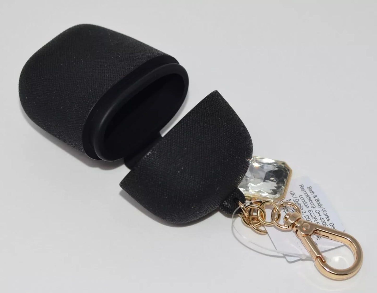 Bath and Body Works Black With Faux Diamond Crystal Gemstone Twist-Off Charm Pocketbac Pocketbac Hand Sanitzer Holder