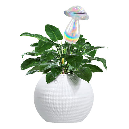 Aynaxcol Rainbow Plant Watering Globes, Rainbow Gradient Color Plant Watering Bulb Devices,Mushroom Self Watering Spikes Iridescent, Pack of 4