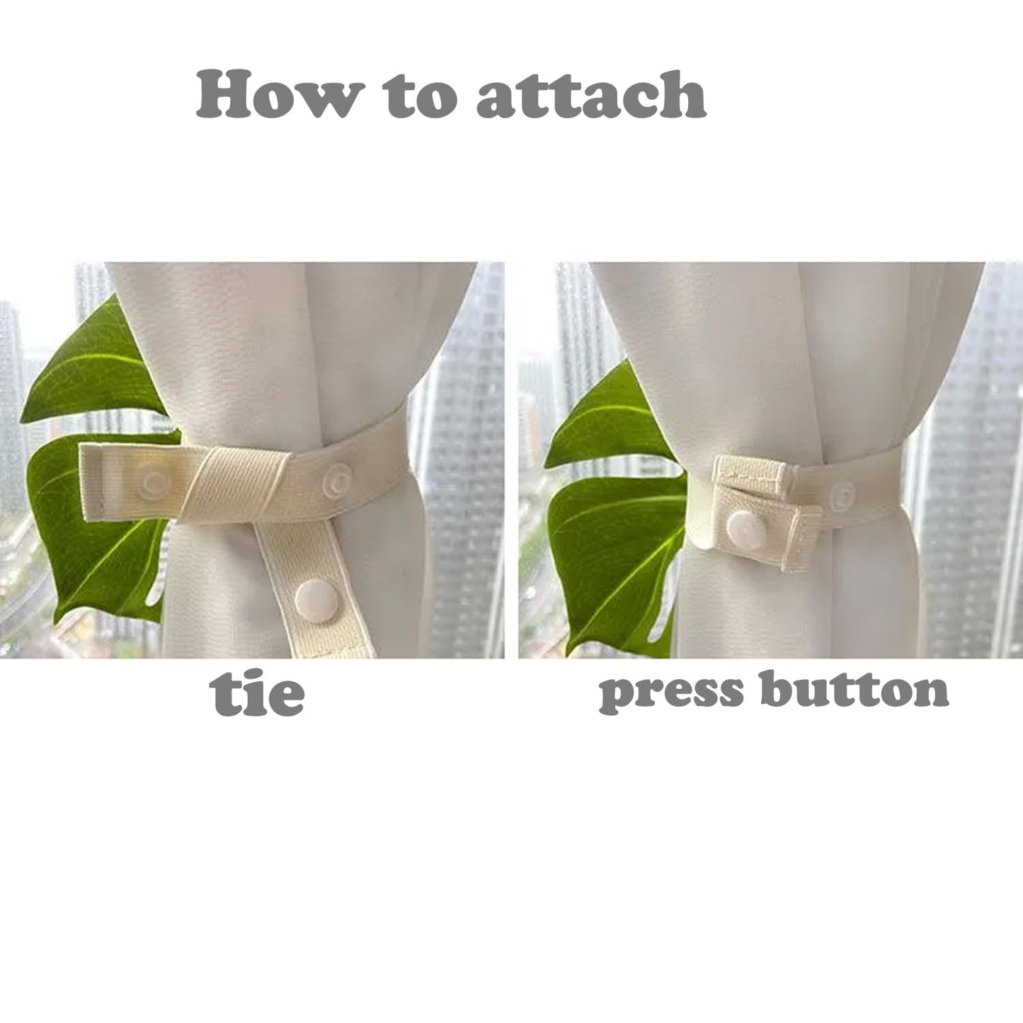 2pcs Monstera Leaf Curtain Tiebacks - Curtain Holdbacks Ties with Large Leaf Designs Adjustable Length Curtain Tie Holder for Drapes (Green Leaf)