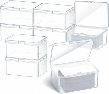 Vicenpal Playing Card Boxes Snaps Closed Clear Plastic Cases Poker Gaming Playing Cards Trading Card Storage Boxes Compatible with MTG TCG 100 Game Cases 4.3 x 2.95 x 2.2 Inches(8 Pcs)