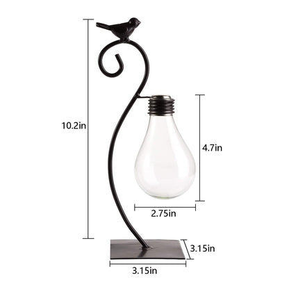 Suwimut 2 Pack Desktop Planter Hydroponics Vase, Plant Propagation Station Planter Bulb Vase with Holder, Modern Creative Bird Plant Terrarium Stand for Home Office Table Decoration (Not Glass)