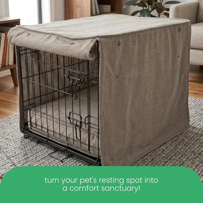 Molly Mutt Jupiter Dog Crate Cover, GOTS-Certified 100% Organic Cotton Canvas Cover for Dog or Puppy Kennel and Cage, Washable, Free of Harmful Chemicals, Huge, Fits 36"x23"x25" Crate