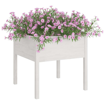 XinZaphrisal Large Square Garden Planter Box Made of Solid Pinewood 27.6 x 27.6 x Inches for Outdoor Plants Herbs and Flowers with Ample Soil Capacity Weather Resistant and Low Maintenance