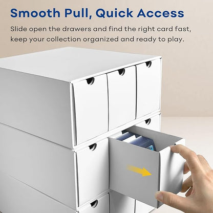 Fageverld Trading Card Storage Box, Top Loaders Storage Box with 40 Dividers, Cardboard Toploader Card Boxes for Sports Card, Baseball, MTG, TCG, Playing Cards, 6 Drawer