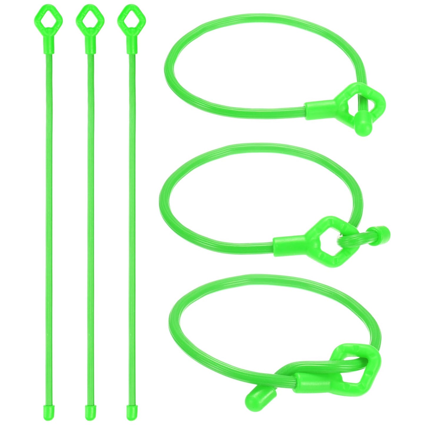 M METERXITY 6-Pack Adjustable Plant Ties, 12inch/30.48cm Silicone Flexible Multi-Function Sturdy Garden Twist Tie for Plant Support/Tree/Shrub/Vine, Reusable Support Twine [Green]