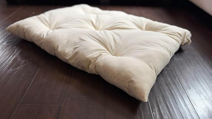 Rectangular Muslin Dog Bed Insert with Raw Cotton Filler, Natural Pet Bed Cushion Insert, Breathable Inner Pillow for Dog Bed Covers (X Large 48"x30"x5")